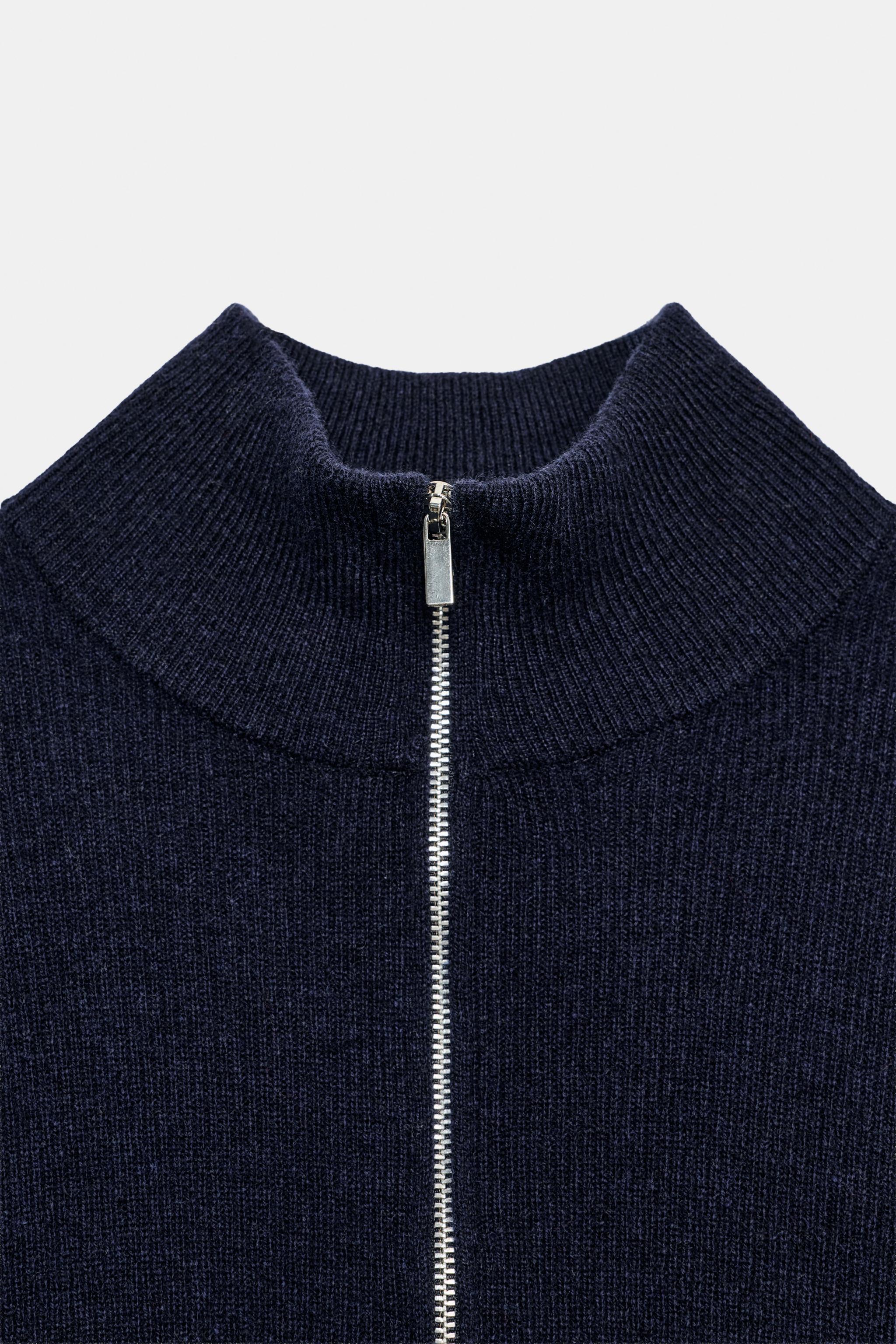 PULL 100 % LAINE À ZIP
